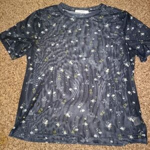 Junior's Sheer Floral Shirt